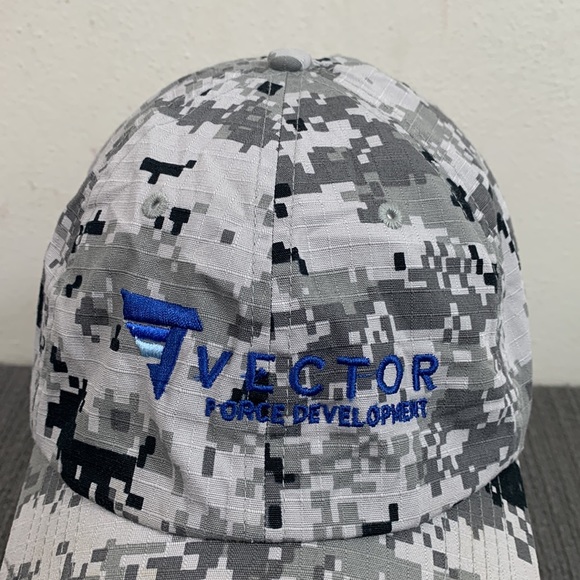 Vector Force Development Baseball Hat OSFA Gray Digital Camouflage Strapback - Picture 3 of 14